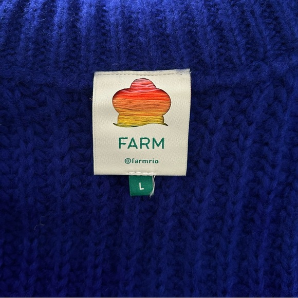 Anthropologie FARM Rio Braided Sweater in deep blue - Picture 7 of 15